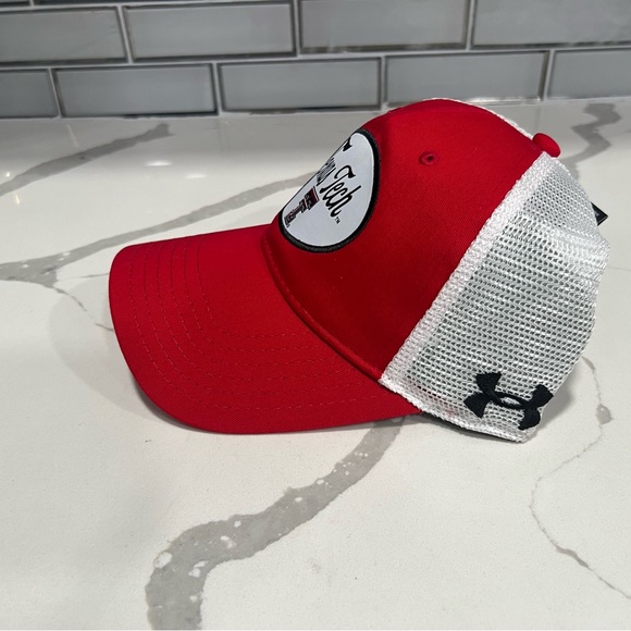 UA Texas Tech Red Raiders Hat Cap Snap Back Red Patch Logo Mesh Trucker Hat - Picture 3 of 5